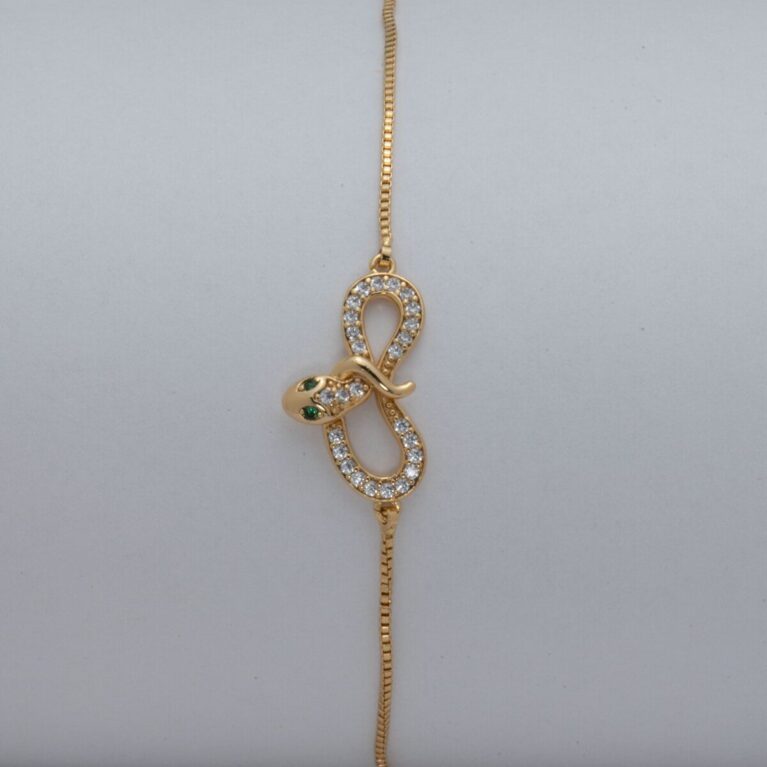 Yılan şeklinde 18k altın kaplama bileklik-CM447