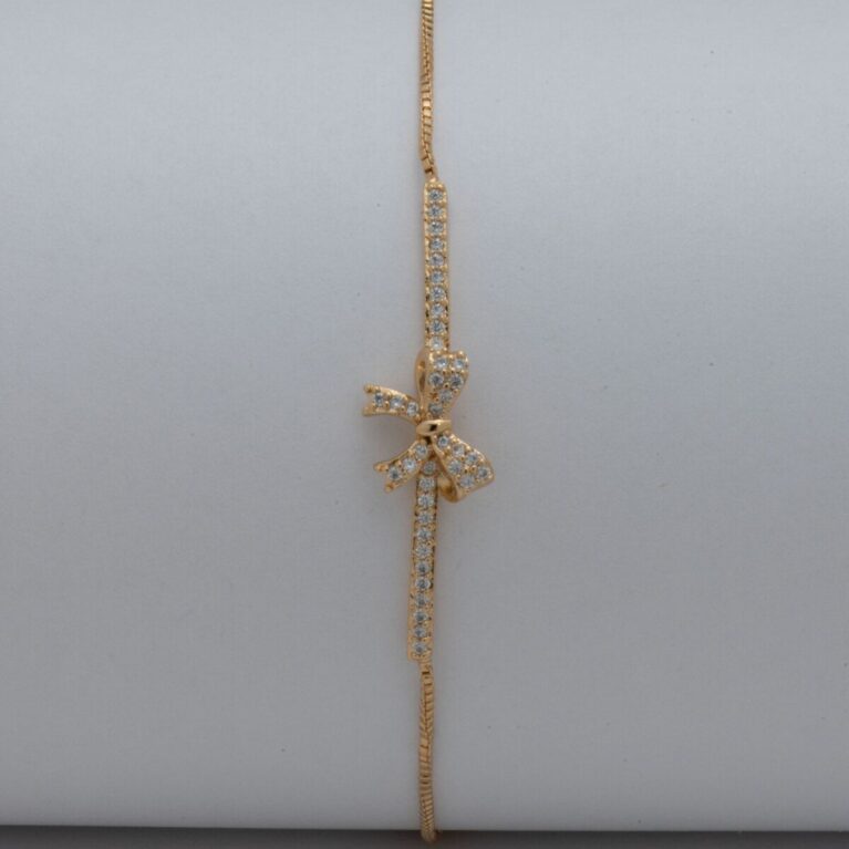 Pırlantalı yumuşak kurdele şeklinde 18k altın kaplama bileklik-CM437