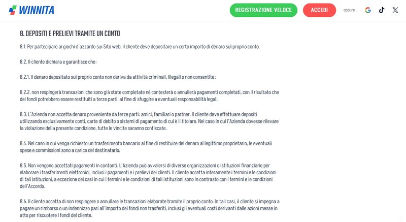 Winnita app - Esperienza completa con Winnita: casino legale per il gioco online in Italia